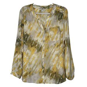 Zac & Rachel Blouse Yellow Tie Dye  Sz 1X